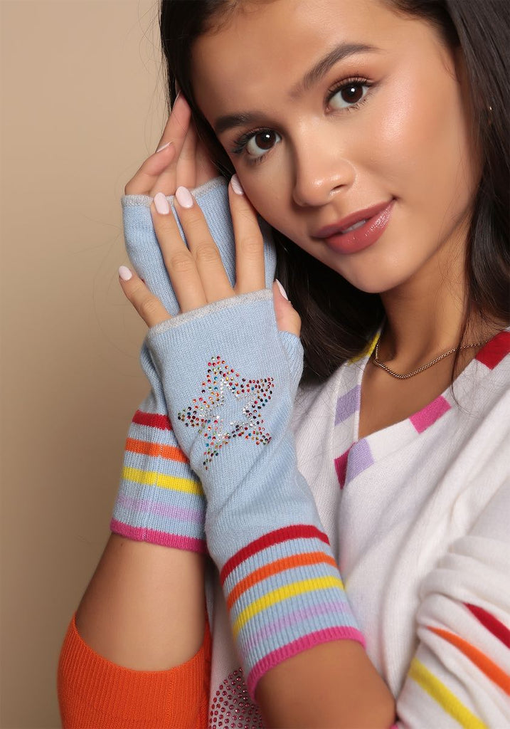 Berlin Mittens in Pale Blue with Scatter Star - Adeela Salehjee