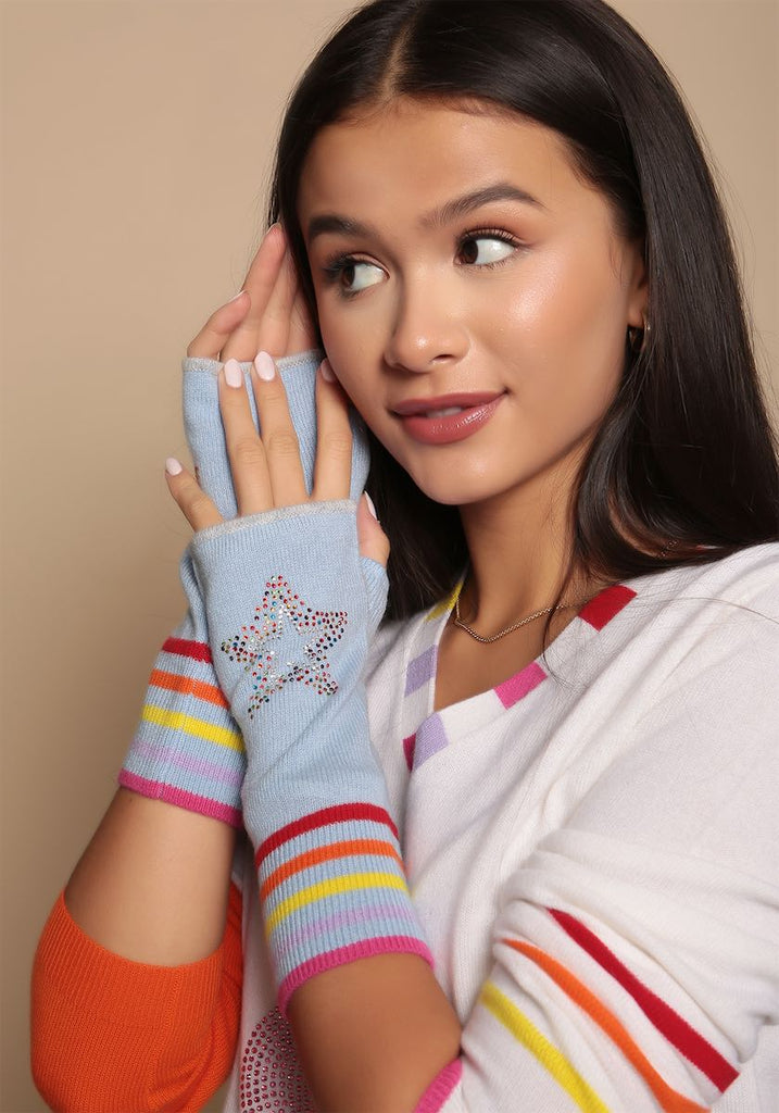 Berlin Mittens in Pale Blue with Scatter Star - Adeela Salehjee