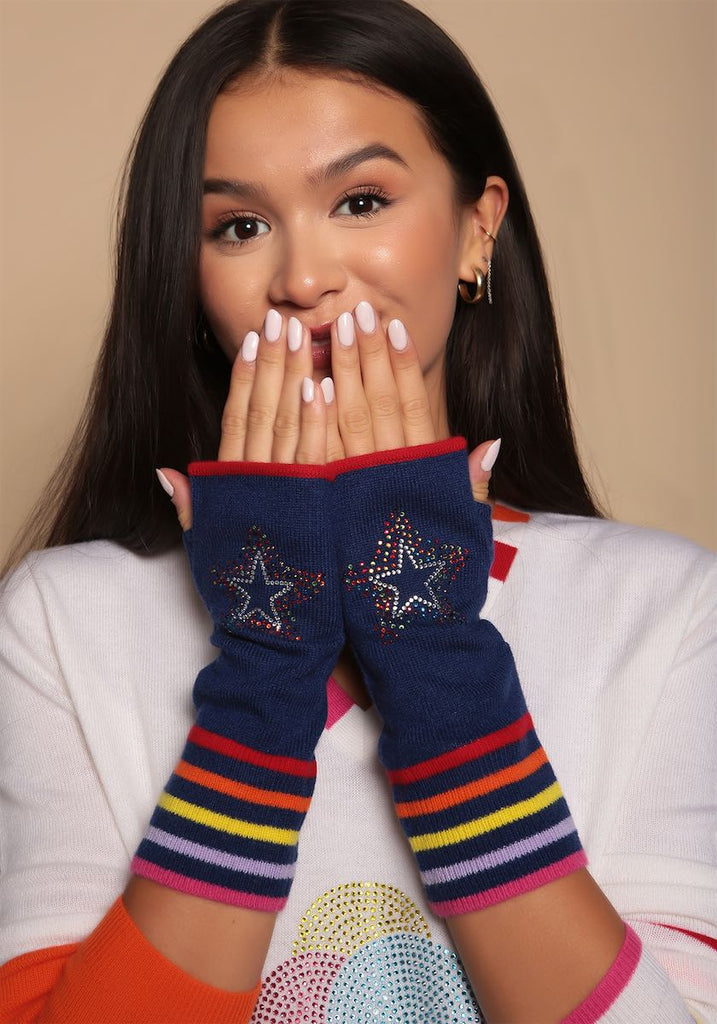 Berlin Mittens in Navy with Scatter Star - Adeela Salehjee