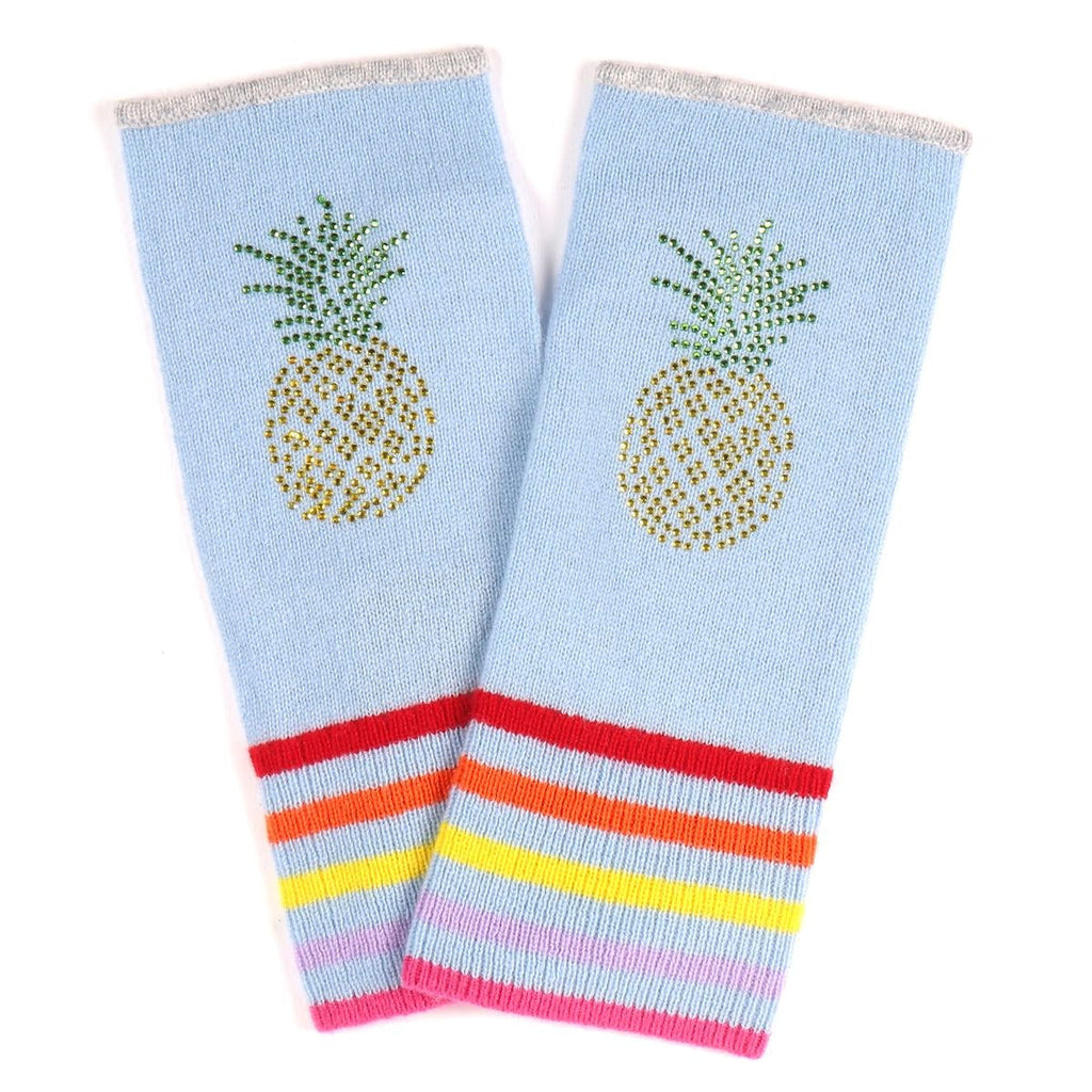 Berlin Mittens in Pale Blue with Pineapple - Adeela Salehjee