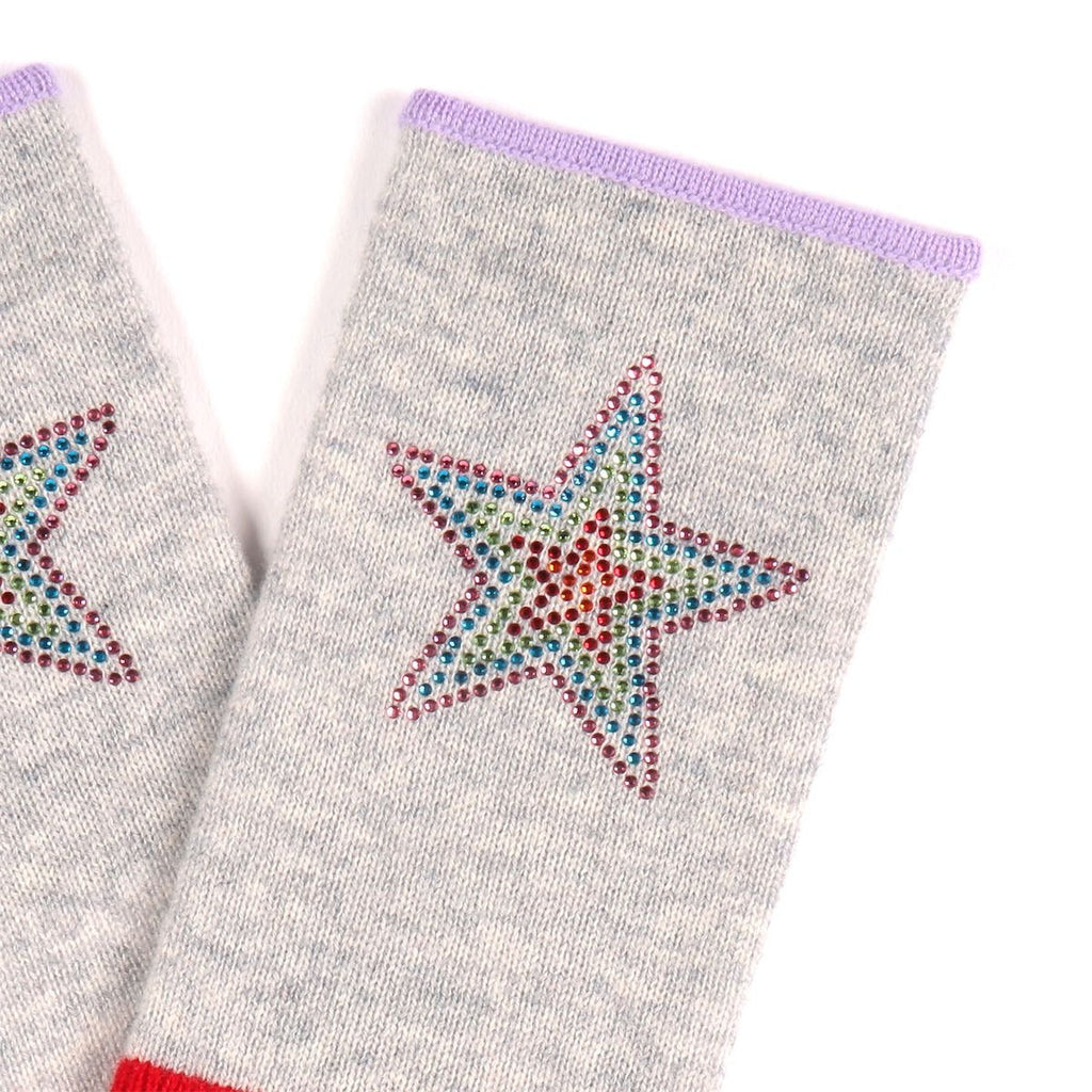 Berlin Mittens in Mid Grey with Solid Star - Adeela Salehjee