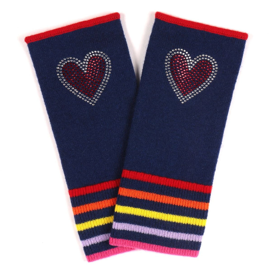 Berlin Mittens in Navy with Heart - Adeela Salehjee