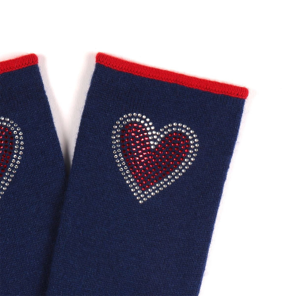 Berlin Mittens in Navy with Heart - Adeela Salehjee