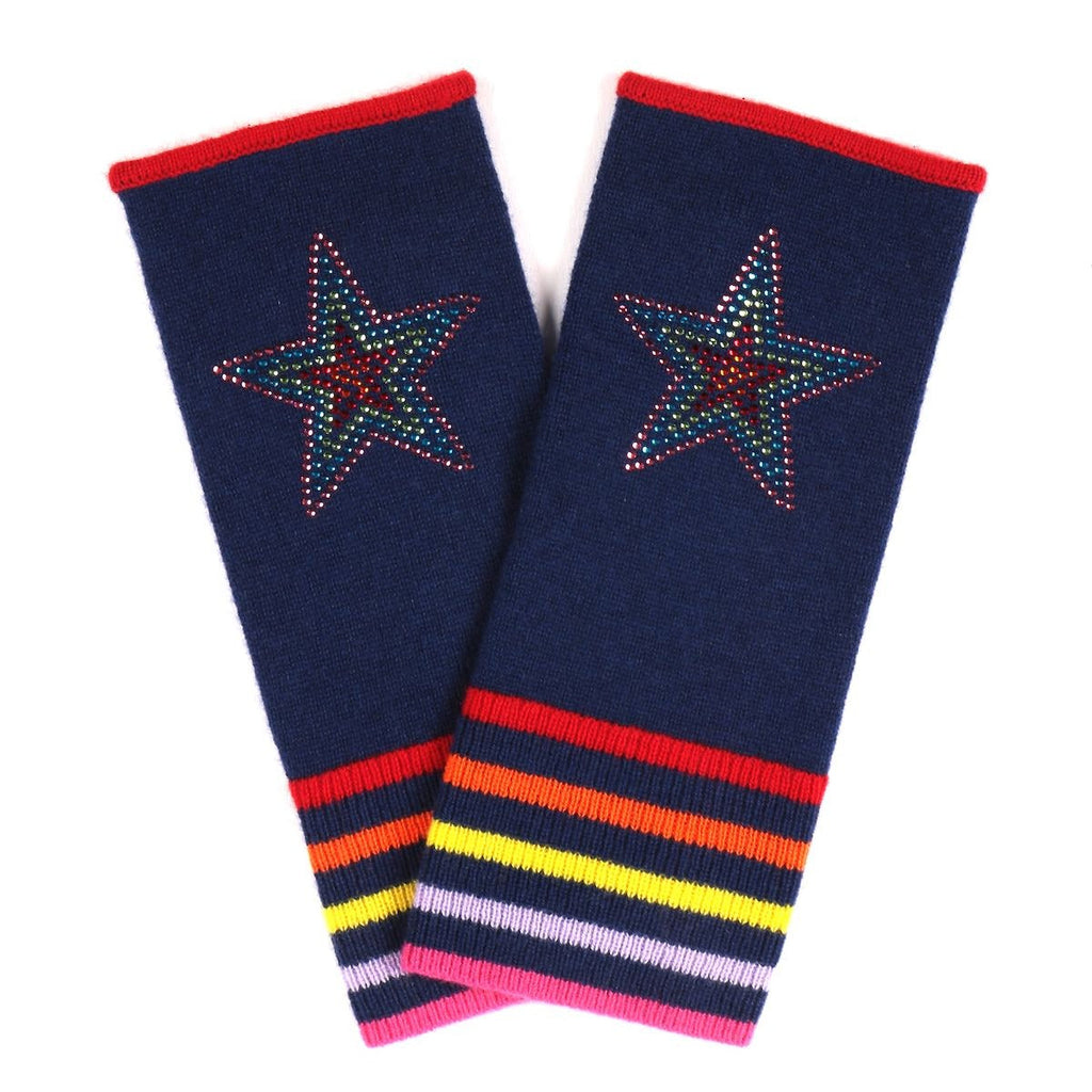 Berlin Mittens in Navy with Solid Star - Adeela Salehjee