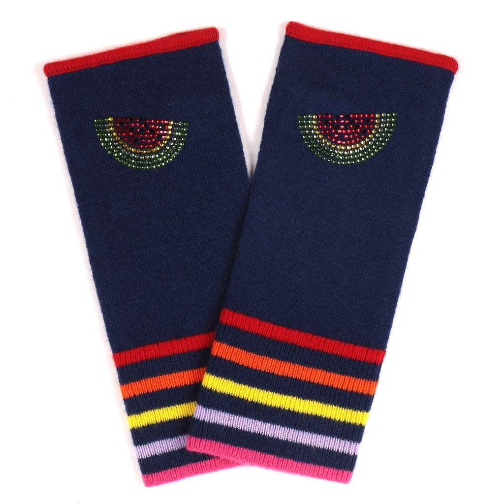 Berlin Mittens in Navy with Watermelon - Adeela Salehjee