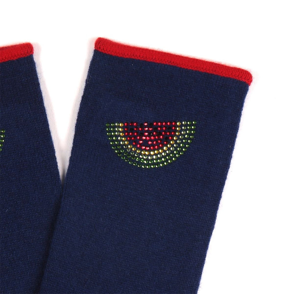 Berlin Mittens in Navy with Watermelon - Adeela Salehjee