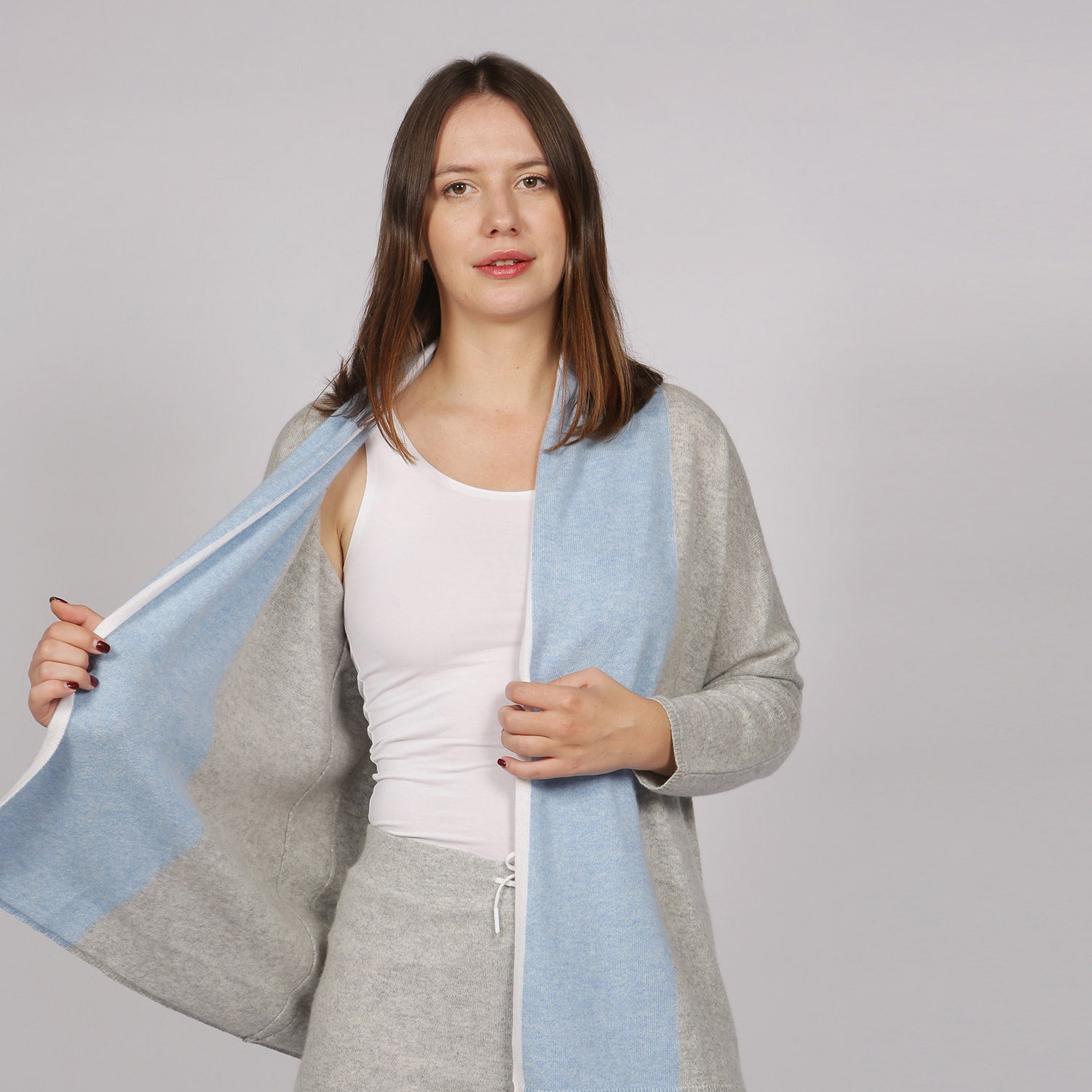 Women's Cashmere Deep Blue Shawl Cardigan – Adeela Salehjee