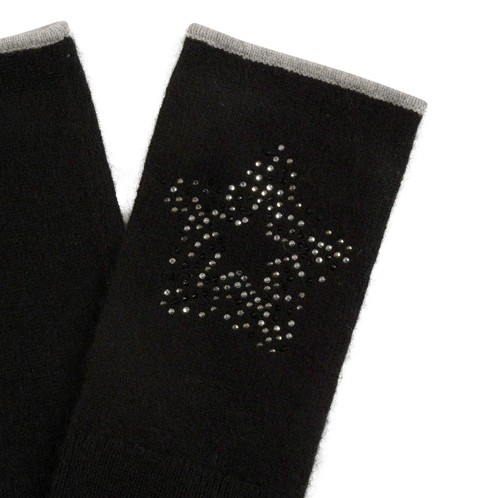 Regents Mittens in Black with Scatter Star - Adeela Salehjee