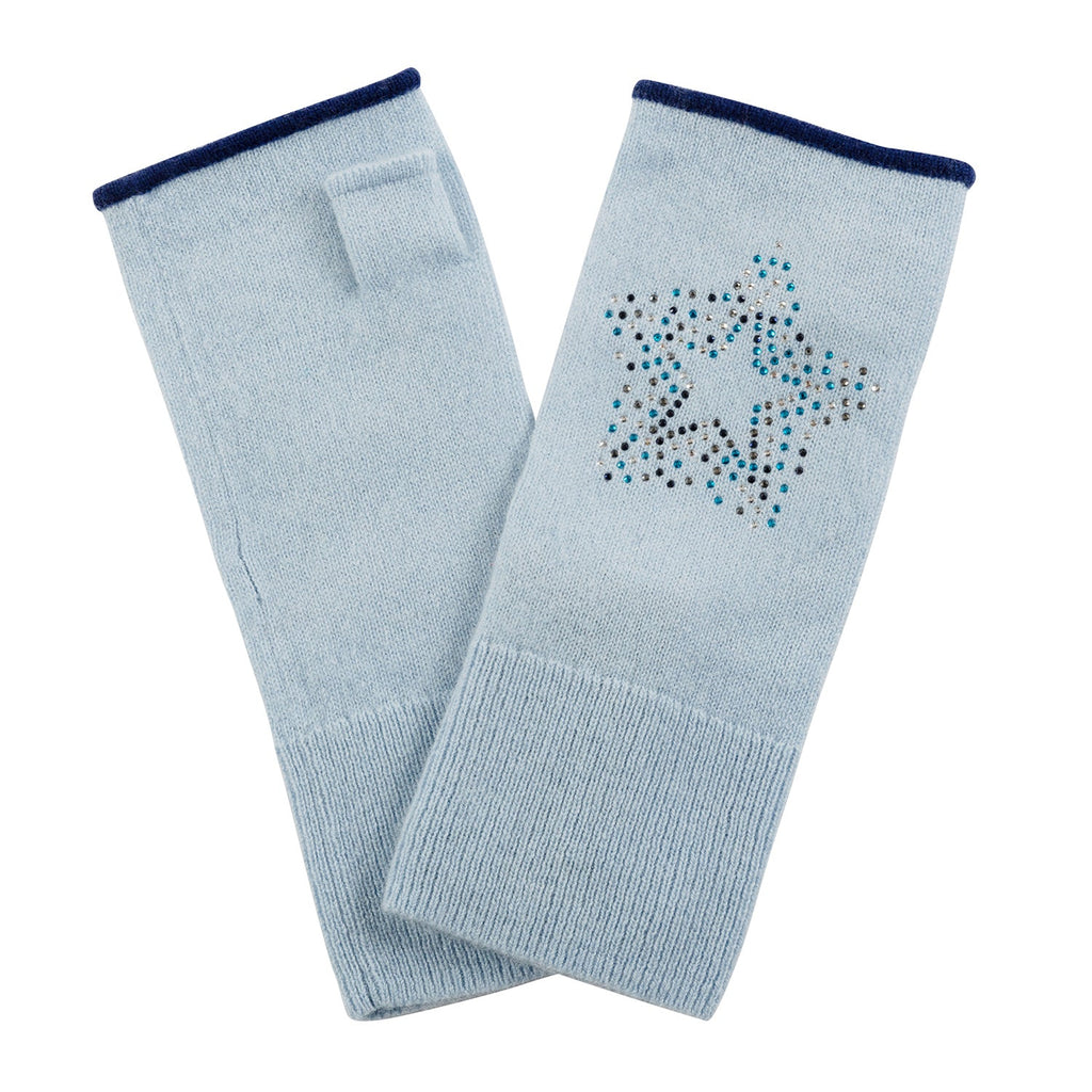 Regents Mittens in Light Blue with Scatter Star - Adeela Salehjee