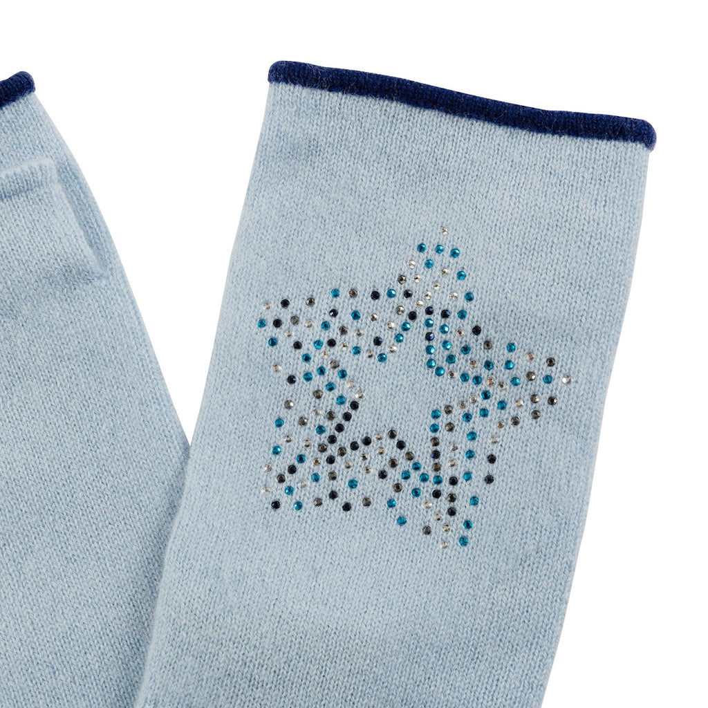 Regents Mittens in Light Blue with Scatter Star - Adeela Salehjee