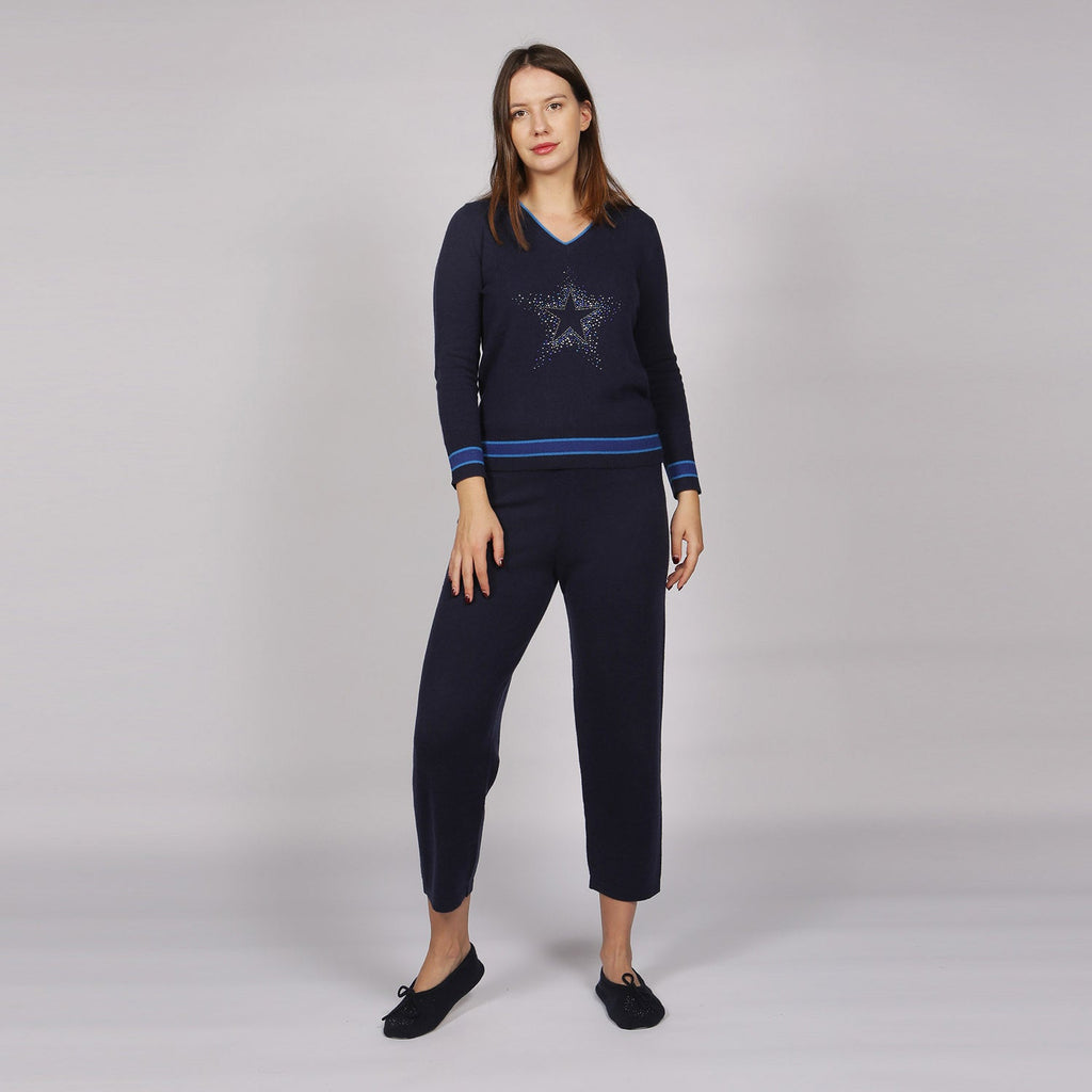 Navy Roll Neck Jumper