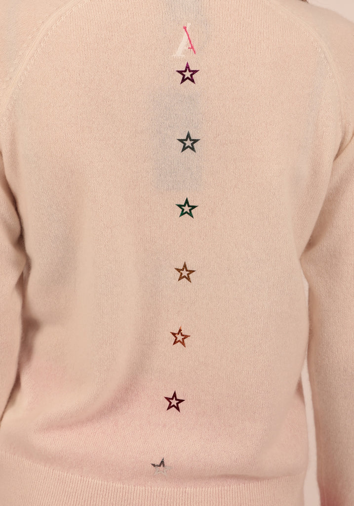 Hendon Natural Crew Neck with Small Foil Stars - Adeela Salehjee