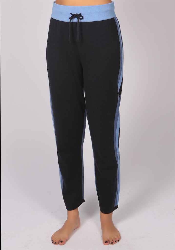 Kensington Stripe Track Bottoms in Navy - Adeela Salehjee