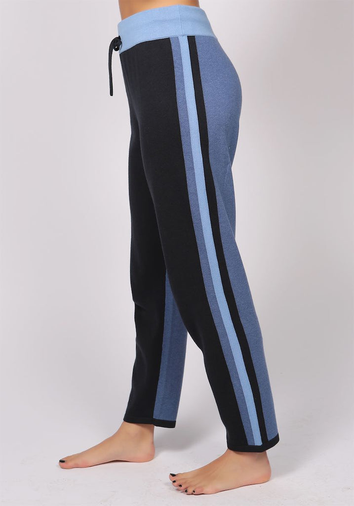 Kensington Stripe Track Bottoms in Navy - Adeela Salehjee