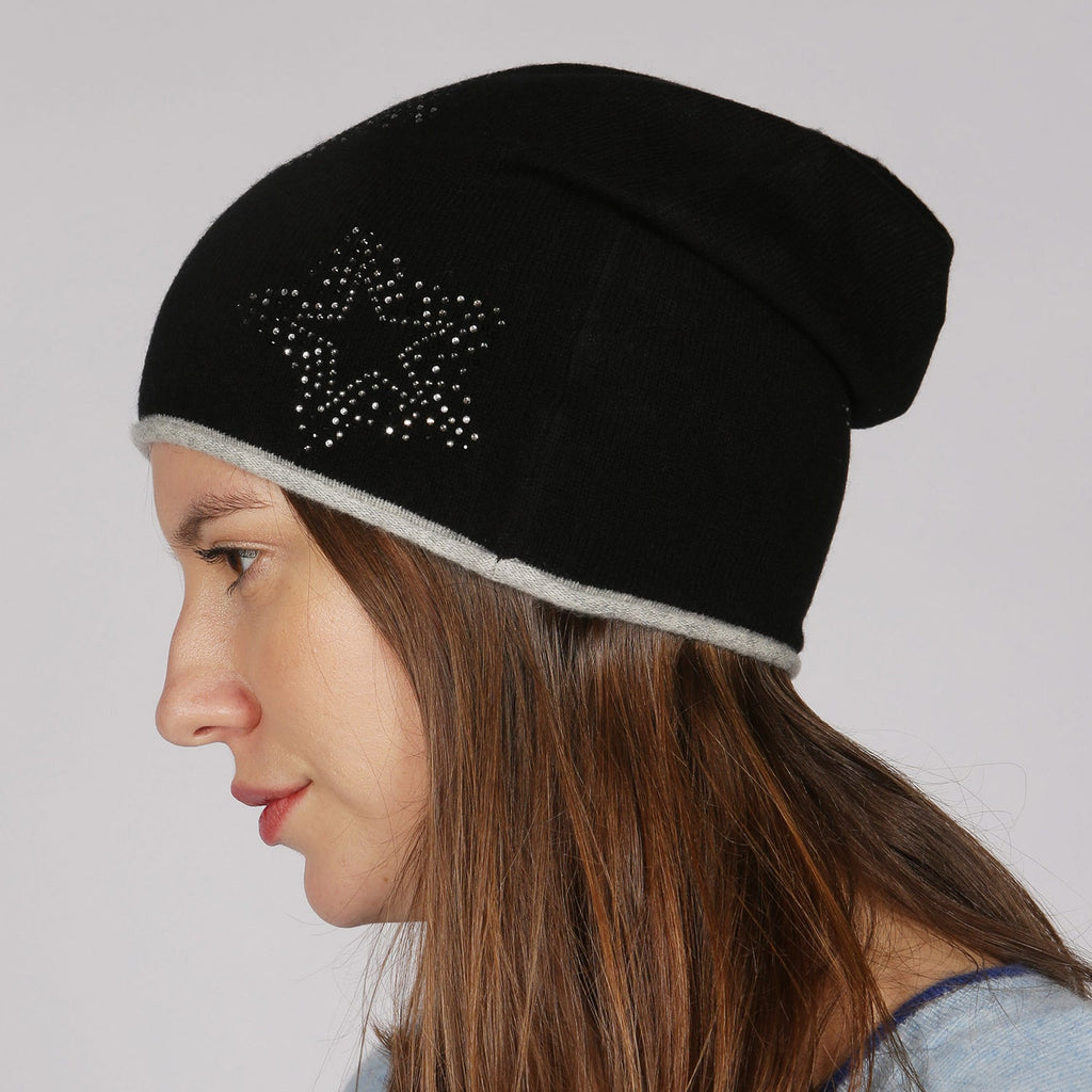 Black Cashmere Beanie