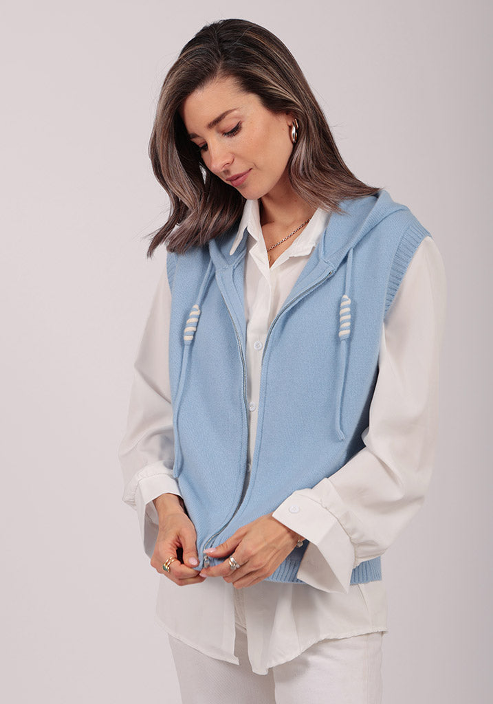 Marbella Sleeveless Zip Through | 100% Luxury Cashmere by Adeela