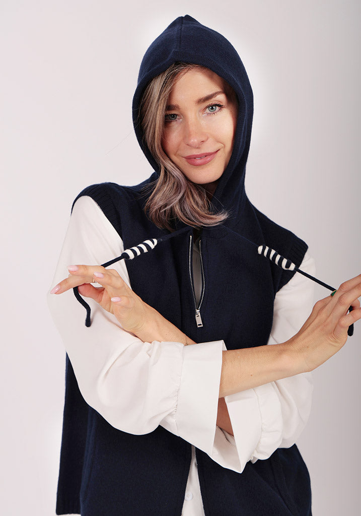 Marbella Sleeveless Zip Through | 100% Luxury Cashmere by Adeela