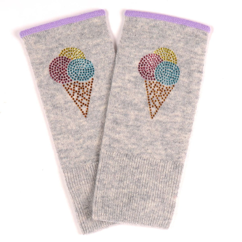 Munich Mittens in Mid Grey with Ice Cream - Adeela Salehjee