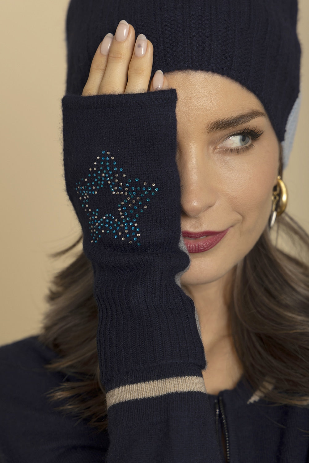 Thames Cashmere Fingerless Gloves | 100% Luxury Cashmere by Adeela