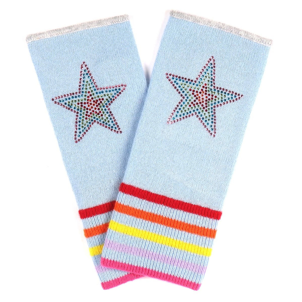 Berlin Mittens in Pale Blue with Solid Star - Adeela Salehjee