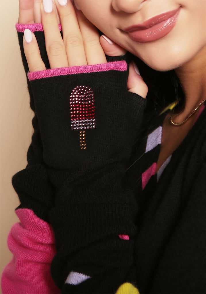 Munich Mittens in Black with Ice Lolly - Adeela Salehjee