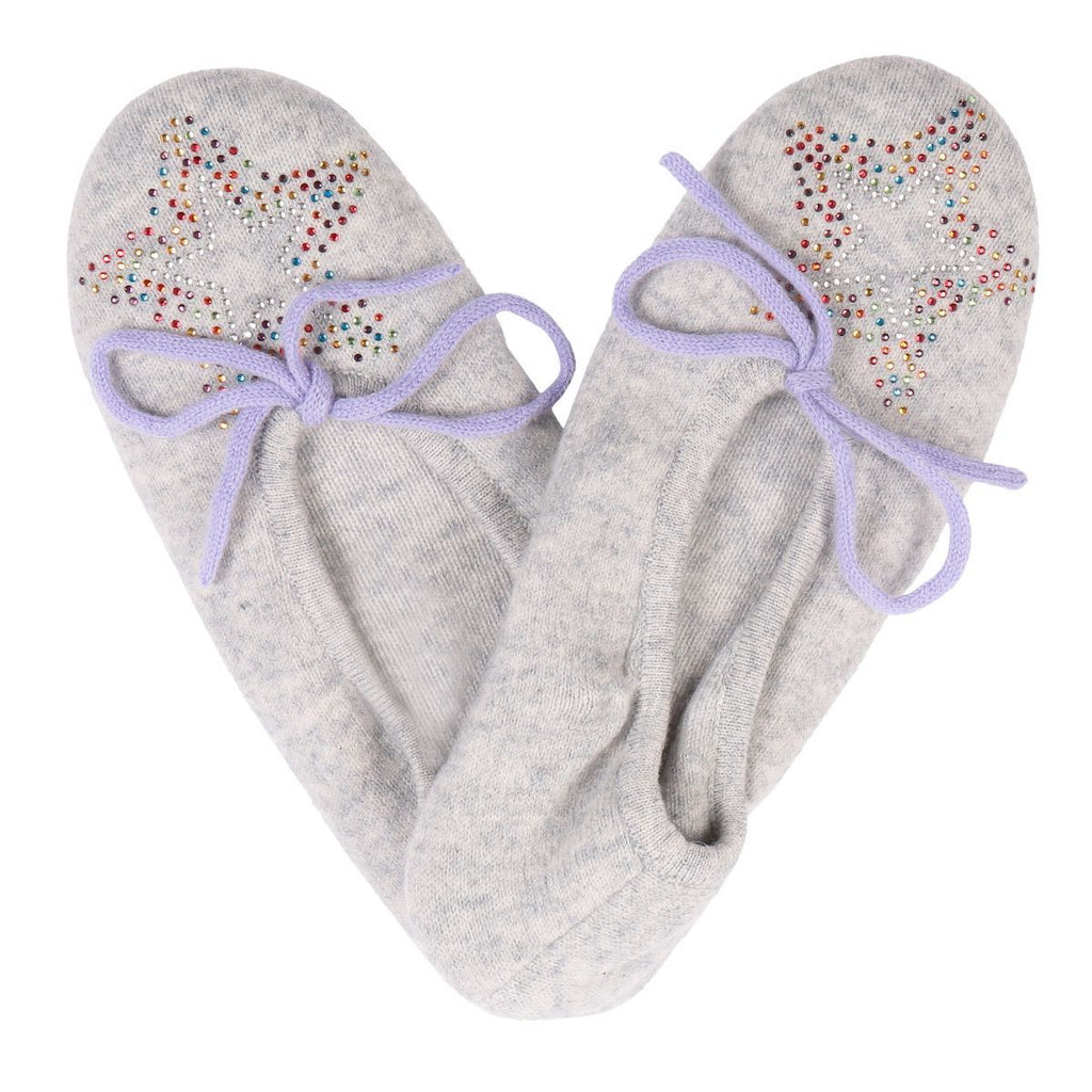 Wimbledon Slipper in Mid Grey with Scatter Star - Adeela Salehjee